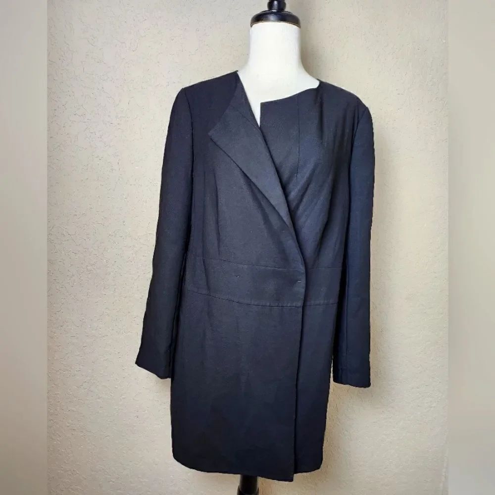 AKRIS Wool Blend Blazer Jacket Black Size 12